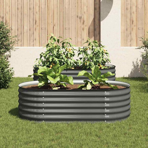 vidaXL Lit surélevé de jardin 160x80x44 cm Acier galvanisé Gris