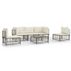 vidaXL Salon de jardin 6 pcs avec coussins anthracite r&eacute;sine tress&eacute;e