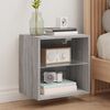 vidaXL Table de chevet murale avec lumi&egrave;res LED sonoma gris