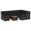 vidaXL Salon de jardin 10 pcs avec coussins noir r&eacute;sine tress&eacute;e