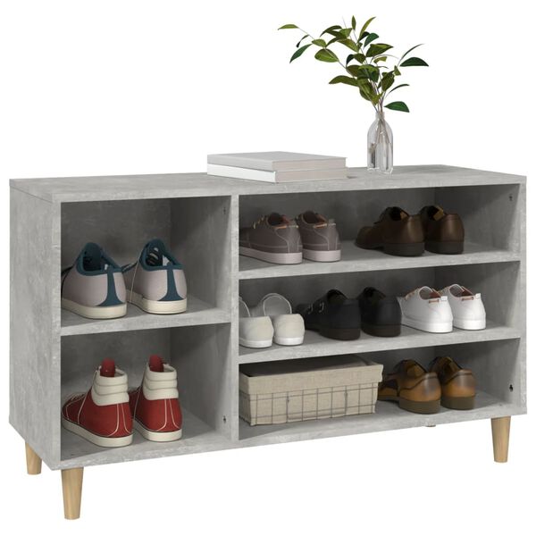 vidaXL Armoire &agrave; chaussures Gris b&eacute;ton 102x36x60 cm Bois d'ing&eacute;nierie