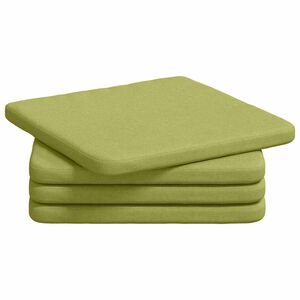 vidaXL Coussins de si&egrave;ge 4 pcs Vert clair 40 x 40 x 3 cm tissu