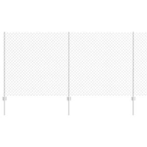 vidaXL Cl&ocirc;ture &agrave; maillons avec poteaux 10 x 1,2 m (l x h)