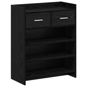 vidaXL Cabinet &agrave; chaussures avec tiroir Ch&ecirc;ne noir 73,5 x 36 x 92 cm