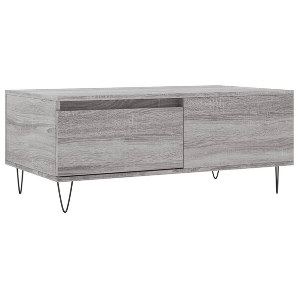 vidaXL Table basse Sonoma gris 90x50x36,5 cm Bois d'ing&eacute;nierie