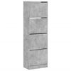 vidaXL Armoire &agrave; chaussures 4 tiroirs rabattables gris b&eacute;ton