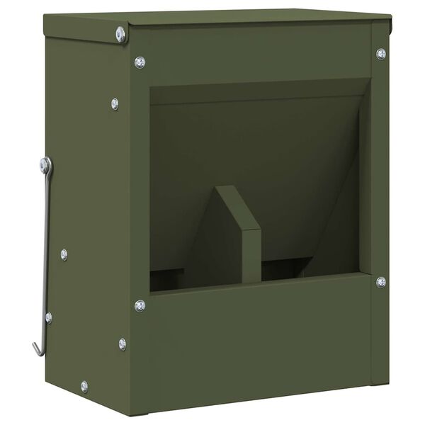 vidaXL Distributeur pour lapins Vert olive 20 x 12,5 x 25 cm