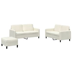 vidaXL Ensemble de canap&eacute;s 3 pcs cr&egrave;me velours