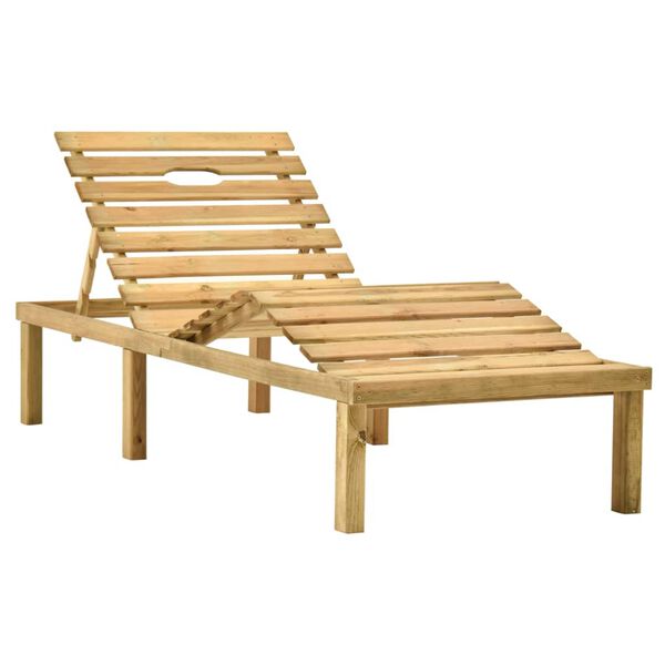 vidaXL Chaise longue de jardin Bois de pin impr&eacute;gn&eacute;