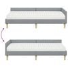 vidaXL Cadre de lit d'angle avec matelas 2 pcs Gris clair tissu