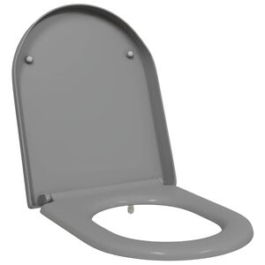 vidaXL Siège de Toilette à Libération Rapide Gris 46.2 x 36 x 4.3 cm