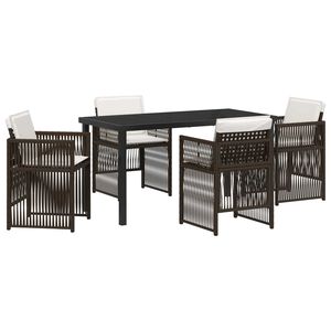 vidaXL Ensemble de salle &agrave; manger pour jardin 5 pcs Marron
