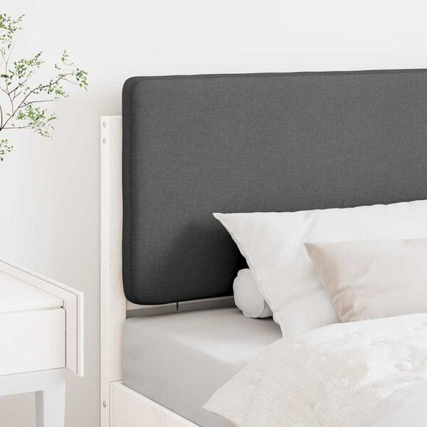 vidaXL T&ecirc;te de lit capitonn&eacute;e Blanc et gris clair 80 cm Pin massif