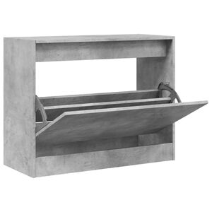 vidaXL Armoire &agrave; chaussures gris b&eacute;ton 80x34x63 cm bois d'ing&eacute;nierie