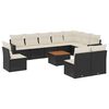 vidaXL Salon de jardin 11 pcs avec coussins noir r&eacute;sine tress&eacute;e