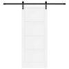 vidaXL Porte coulissante Blanc et Noir 83 x 202 cm Pin massif