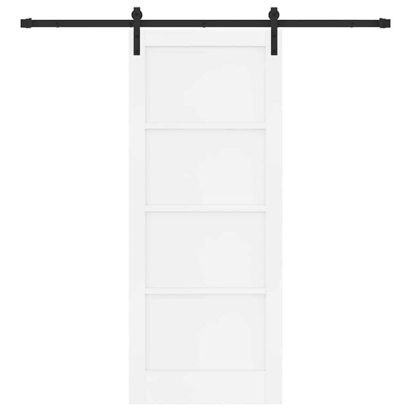 vidaXL Porte coulissante Blanc et Noir 83 x 202 cm Pin massif