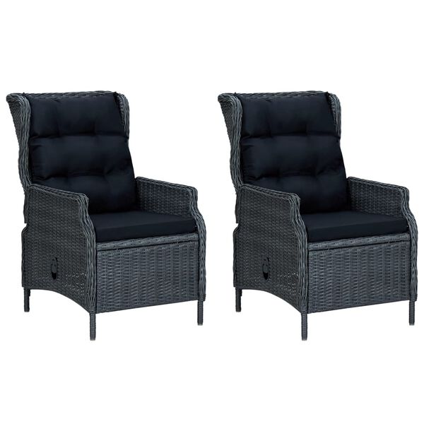 vidaXL Ensemble &agrave; manger de jardin 7 pcs gris fonc&eacute;