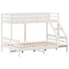 vidaXL Lit superposé sans matelas 90x200/140x200 cm blanc bois massif