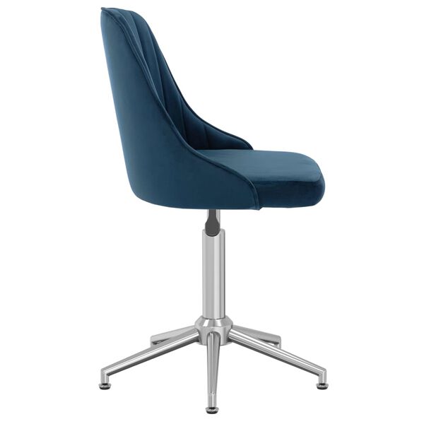 vidaXL Chaise pivotante de salle &agrave; manger Bleu Velours