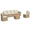 vidaXL Salon de jardin avec coussins 7 pcs beige r&eacute;sine tress&eacute;e