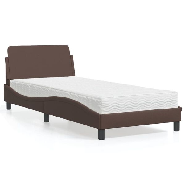 vidaXL Lit avec matelas Dover marron 80x200 cm similicuir