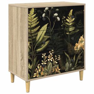 vidaXL Commode RHENEN Imprim&eacute; jungle tropical 66 x 36,5 x 75 cm Sonoma