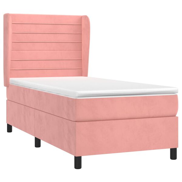 vidaXL Sommier &agrave; lattes de lit et matelas Rose 80x200 cm Velours