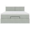 vidaXL Cadre de lit ottoman avec matelas gris clair 140x200 cm velours