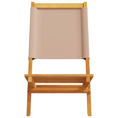 vidaXL Chaises de jardin lot de 2 taupe bois d'acacia massif et tissu