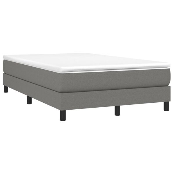 vidaXL Sommier &agrave; lattes de lit avec matelas gris fonc&eacute; 120x190cm tissu
