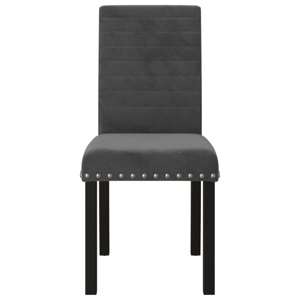 vidaXL Chaises &agrave; manger lot de 2 gris fonc&eacute; velours