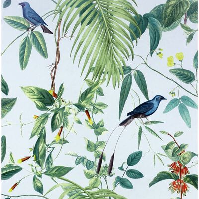 DUTCH WALLCOVERINGS Papier peint Exotic Garden Bleu et vert