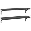 vidaXL &Eacute;tag&egrave;res murales 2 pcs 100x30 cm noir acier inoxydable