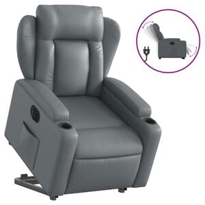 vidaXL Fauteuil inclinable &eacute;lectrique gris similicuir