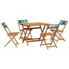 vidaXL Ensemble &agrave; manger de jardin 5 pcs motif de feuilles tissu bois