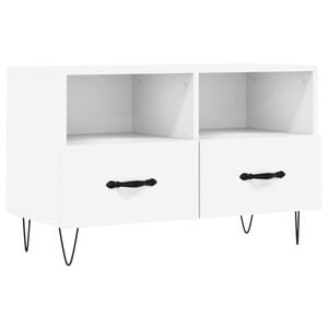 vidaXL Meuble TV Blanc 80x36x50 cm Bois d'ing&eacute;nierie