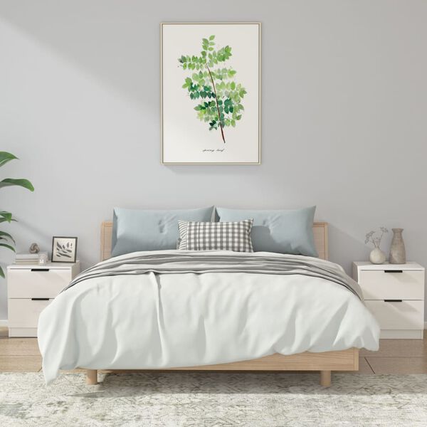 vidaXL Tables de chevet 2 pcs Blanc brillant Bois d'ingénierie