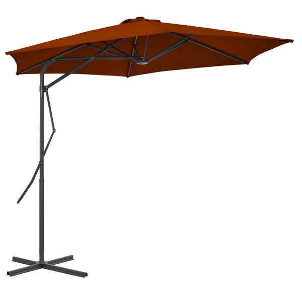 vidaXL Parasol de jardin avec m&acirc;t en acier terre cuite 300x230 cm