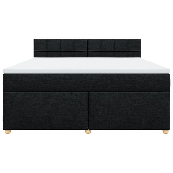vidaXL Sommier &agrave; lattes de lit avec matelas Noir 180x200 cm Tissu