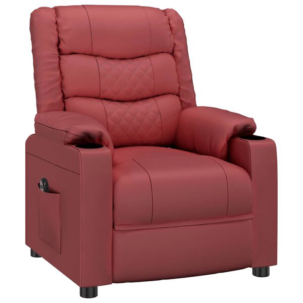 vidaXL Fauteuil inclinable &eacute;lectrique Rouge bordeaux Similicuir