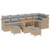 vidaXL Ensemble de canap&eacute; de jardin 8 pc Beige polyrotin