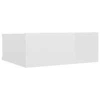 vidaXL Table de chevet flottante Blanc brillant 40x30x15 cm Aggloméré