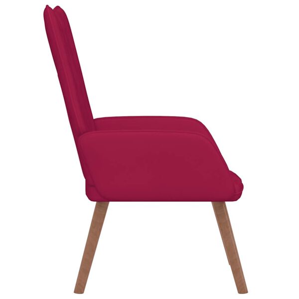 vidaXL Chaise de relaxation Rouge bordeaux Velours