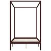 vidaXL Cadre de lit baldaquin et 4 tiroirs Marron fonc&eacute; Pin 140x200 cm