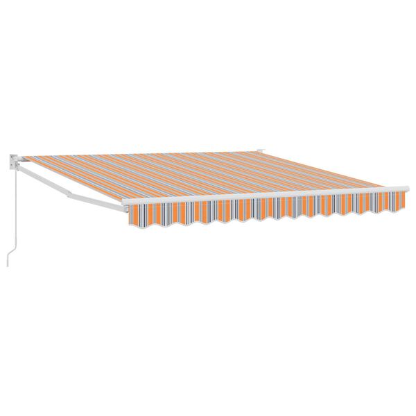 vidaXL Auvent R&eacute;tractable Orange Gris Bleu Blanc 350 x 250 cm tissu