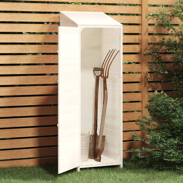 vidaXL Remise de jardin Blanc 55x52x174,5 cm Bois de sapin solide