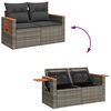 vidaXL Salon de jardin avec coussins 7 pcs gris r&eacute;sine tress&eacute;e