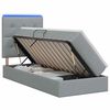 vidaXL Lit de rangement LED avec matelas Gris clair 90 x 190 cm Tissu