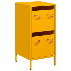 vidaXL Buffet jaune moutarde 35x39x73,5 cm acier lamin&eacute; &agrave; froid
